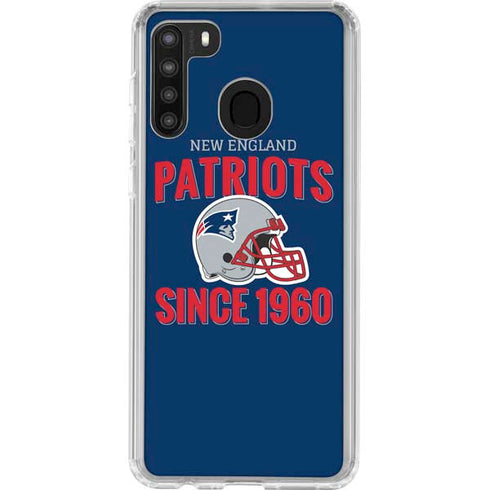 NFL New England Patriots Helmet Galaxy A21 Clear Case