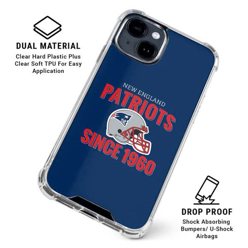 NFL New England Patriots Helmet iPhone 15 Clear Case