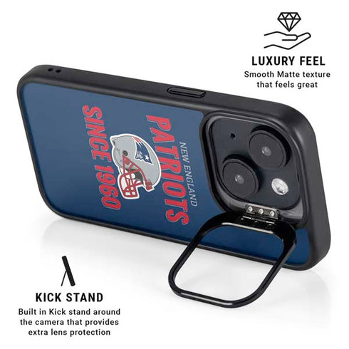 NFL New England Patriots Helmet iPhone 15 Plus Kickstand Case