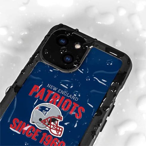 NFL New England Patriots Helmet iPhone 15 Plus Waterproof Case
