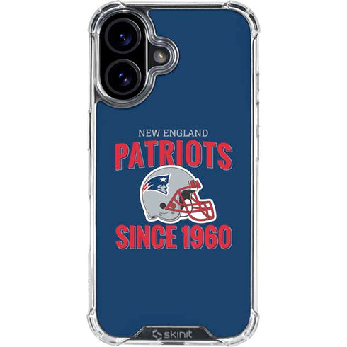 NFL New England Patriots Helmet iPhone 16 Clear Case