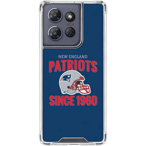 NFL New England Patriots Helmet Moto G 5G (2025) Clear Case