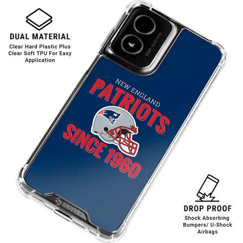 NFL New England Patriots Helmet Moto G Power 5G (2024) Clear Case