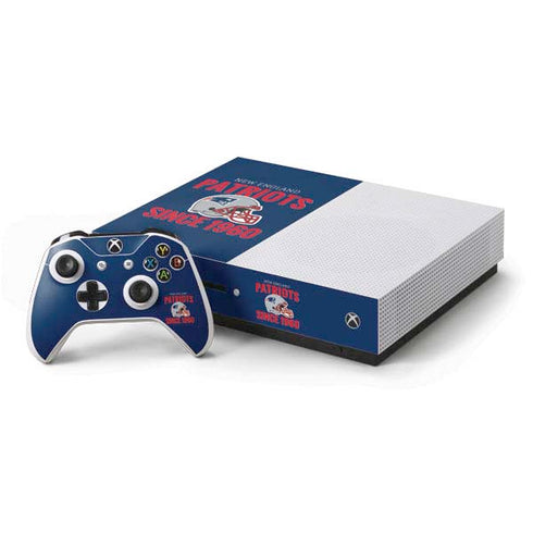 NFL New England Patriots Helmet Xbox One S Console and Controller Bundle Skin