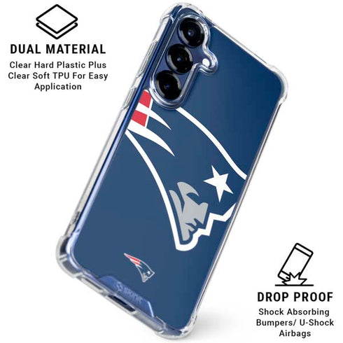 NFL New England Patriots Large Logo Galaxy S25 Clear Case