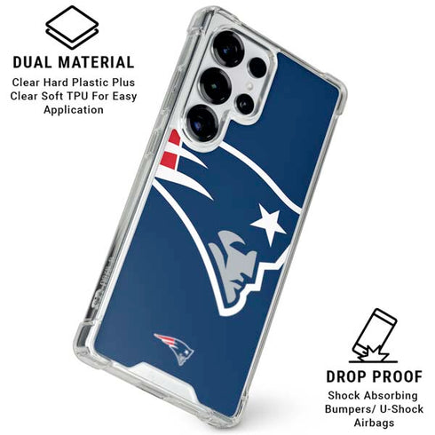 NFL New England Patriots Large Logo Galaxy S25 Ultra Clear Case