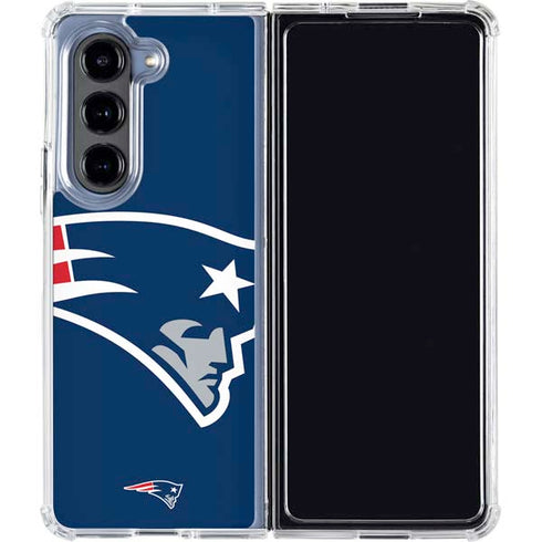 NFL New England Patriots Large Logo Galaxy Z Fold5 5G Clear Case
