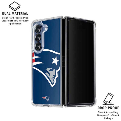 NFL New England Patriots Large Logo Galaxy Z Fold7 Clear Case