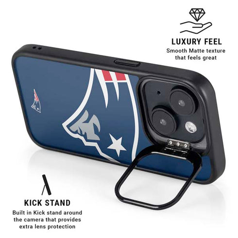 NFL New England Patriots Large Logo iPhone 15 Plus Kickstand Case