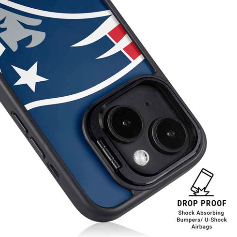NFL New England Patriots Large Logo iPhone 15 Plus Kickstand Case