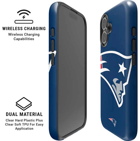 NFL New England Patriots Large Logo iPhone 16 Magsafe Impact Case