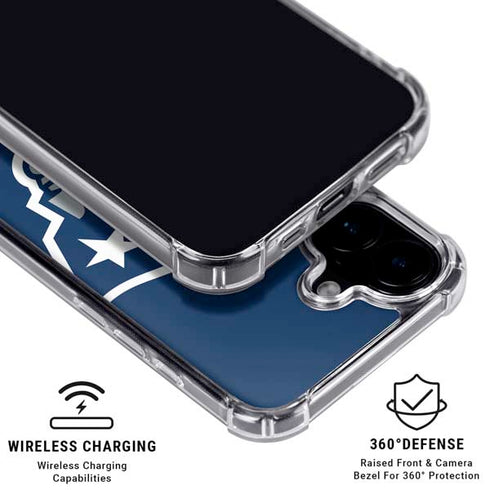 NFL New England Patriots Large Logo iPhone 16 Plus Clear Case