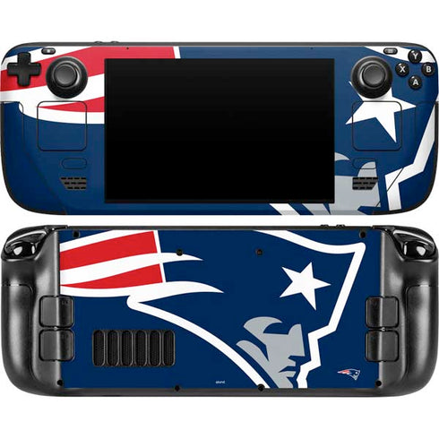 NFL New England Patriots Large Logo Steam Deck Handheld Gaming Computer OLED Skin