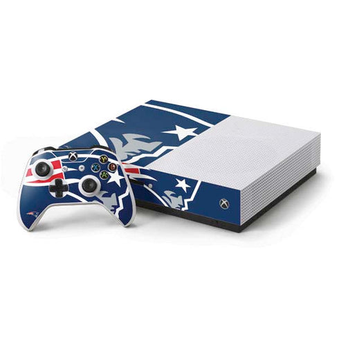 NFL New England Patriots Large Logo Xbox One S Console and Controller Bundle Skin