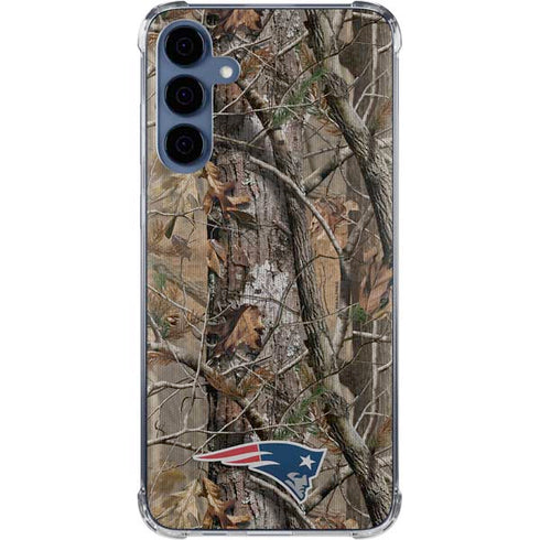 NFL New England Patriots Realtree AP Camo Galaxy A35 5G Clear Case
