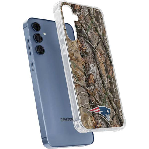 NFL New England Patriots Realtree AP Camo Galaxy A35 5G Clear Case