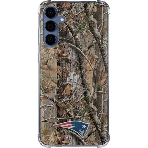 NFL New England Patriots Realtree AP Camo Galaxy A55 5G Clear Case