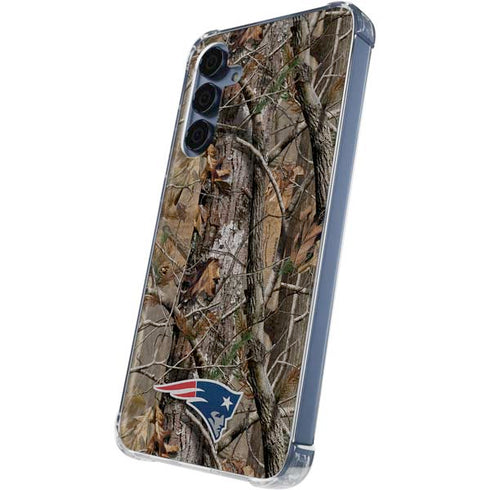 NFL New England Patriots Realtree AP Camo Galaxy A55 5G Clear Case