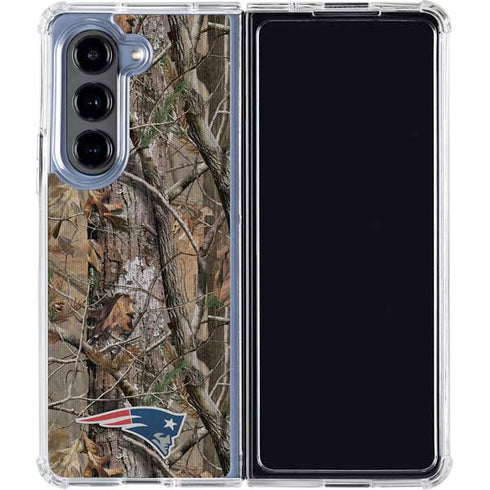 NFL New England Patriots Realtree AP Camo Galaxy Z Fold5 5G Clear Case