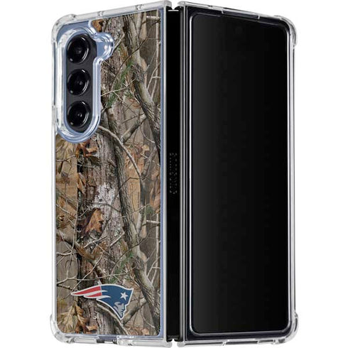 NFL New England Patriots Realtree AP Camo Galaxy Z Fold5 5G Clear Case
