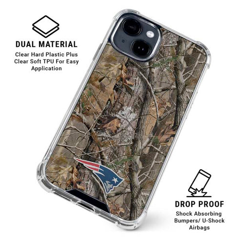 NFL New England Patriots Realtree AP Camo iPhone 15 Clear Case