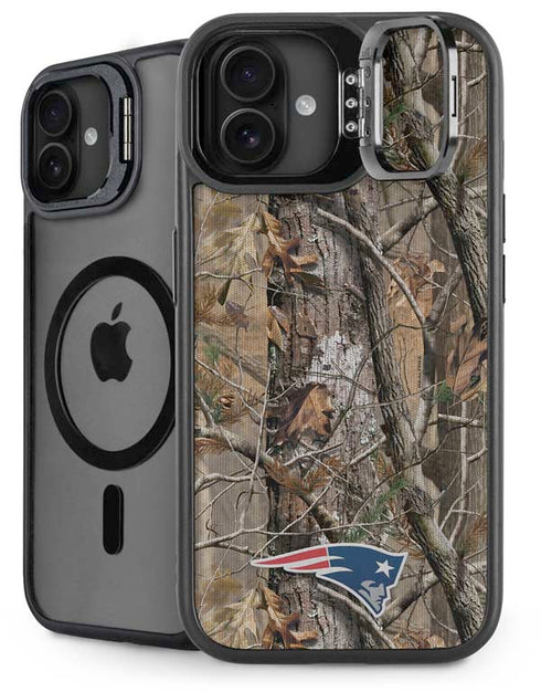NFL New England Patriots Realtree AP Camo iPhone 16 Plus Kickstand Case