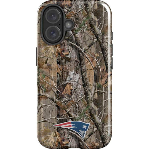 NFL New England Patriots Realtree AP Camo iPhone 16 Plus Magsafe Impact Case