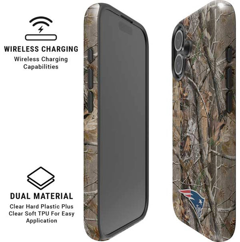 NFL New England Patriots Realtree AP Camo iPhone 16 Plus Magsafe Impact Case