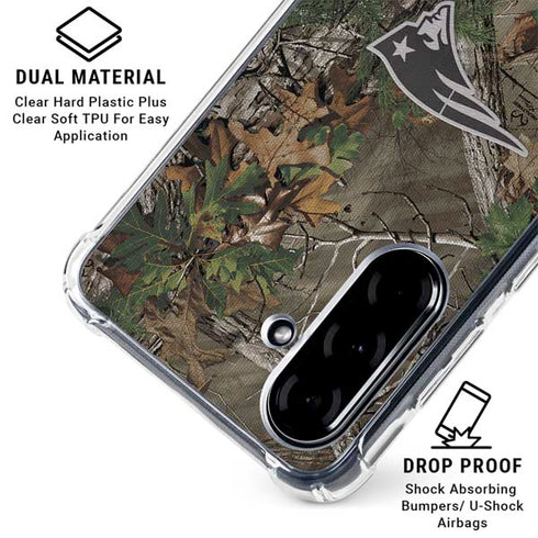NFL New England Patriots Realtree Xtra Green Camo Galaxy A36 5G Clear Case