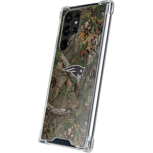 NFL New England Patriots Realtree Xtra Green Camo Galaxy S23 Ultra Clear Case