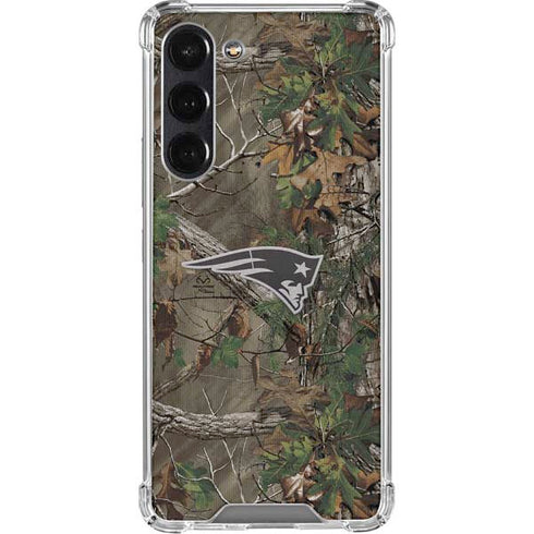 NFL New England Patriots Realtree Xtra Green Camo Galaxy S24 FE Clear Case