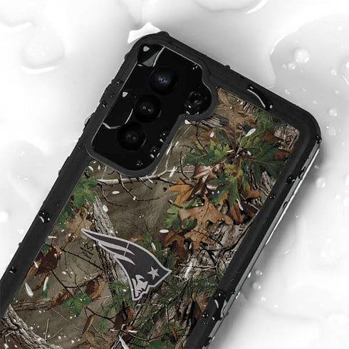 NFL New England Patriots Realtree Xtra Green Camo Galaxy S24 Plus Waterproof Case