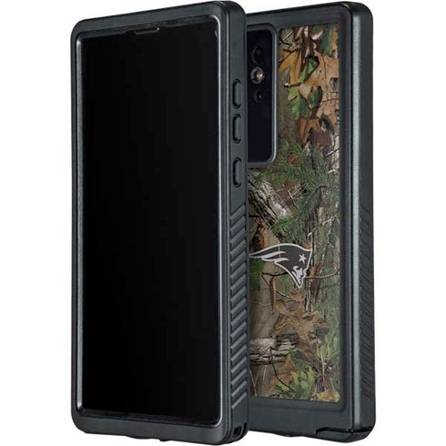 NFL New England Patriots Realtree Xtra Green Camo Galaxy S24 Ultra Waterproof Case
