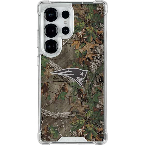 NFL New England Patriots Realtree Xtra Green Camo Galaxy S25 Ultra Clear Case