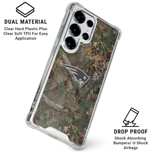 NFL New England Patriots Realtree Xtra Green Camo Galaxy S25 Ultra Clear Case