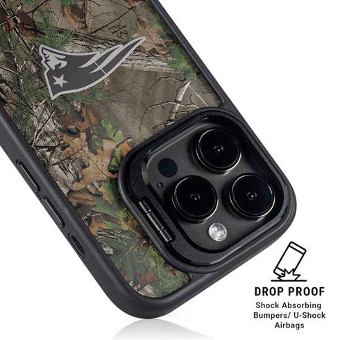 NFL New England Patriots Realtree Xtra Green Camo iPhone 13 Pro Kickstand Case