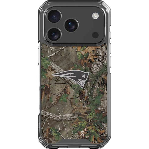 NFL New England Patriots Realtree Xtra Green Camo iPhone 18 Pro Clear Case