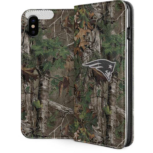 NFL New England Patriots Realtree Xtra Green Camo iPhone 8 Folio Case