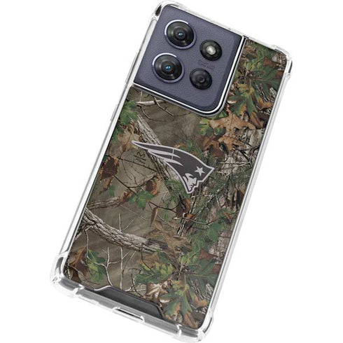 NFL New England Patriots Realtree Xtra Green Camo Moto G 5G (2025) Clear Case