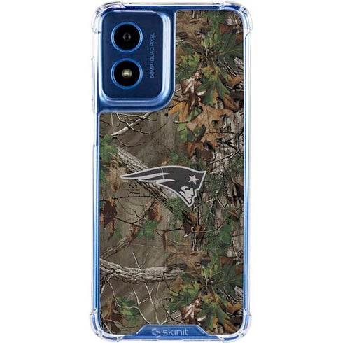 NFL New England Patriots Realtree Xtra Green Camo Moto G 5G (2024) Clear Case