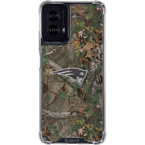 NFL New England Patriots Realtree Xtra Green Camo Moto G Power 5G (2024) Clear Case