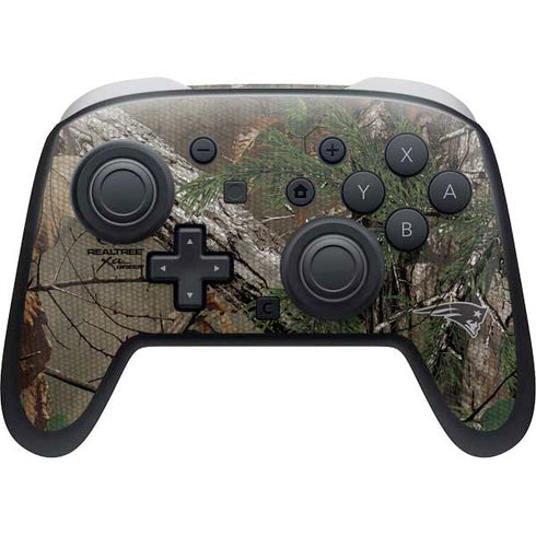 NFL New England Patriots Realtree Xtra Green Camo Nintendo Switch 2 (2025) Pro Controller Skin