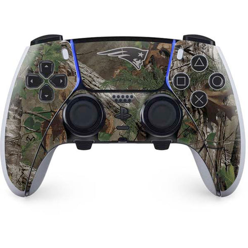 NFL New England Patriots Realtree Xtra Green Camo PS5 DualSense Edge Pro Controller Skin