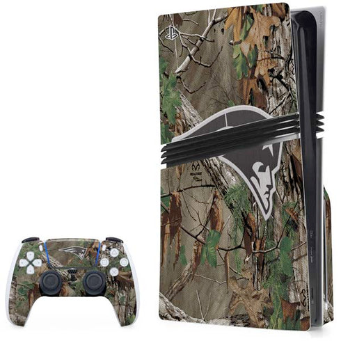 NFL New England Patriots Realtree Xtra Green Camo PS5 Pro Disk Bundle Skin