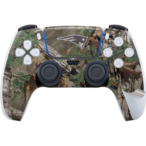 NFL New England Patriots Realtree Xtra Green Camo PS5 Pro Disk Bundle Skin
