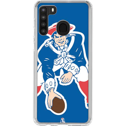 NFL New England Patriots Retro Logo Galaxy A21 Clear Case