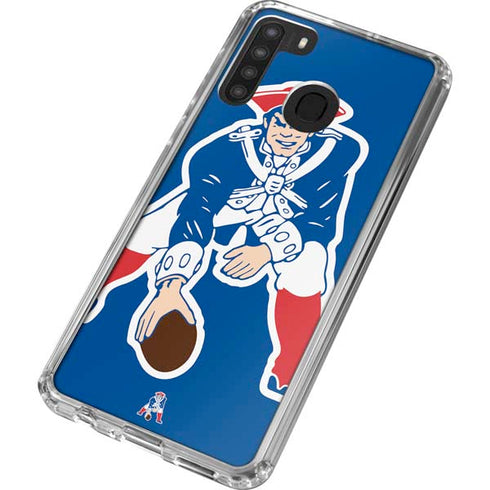 NFL New England Patriots Retro Logo Galaxy A21 Clear Case