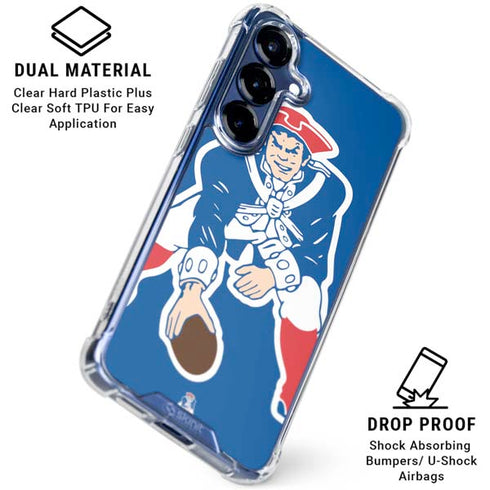 NFL New England Patriots Retro Logo Galaxy S25 Clear Case