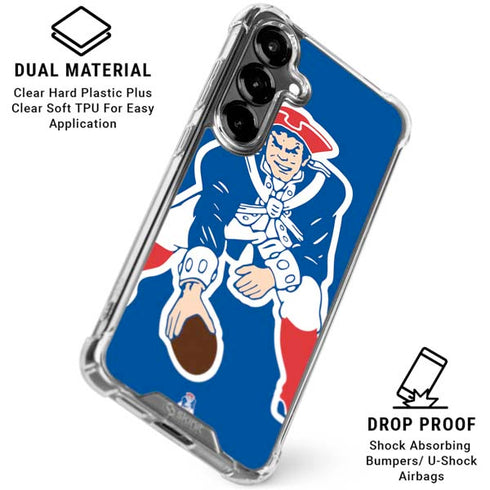 NFL New England Patriots Retro Logo Galaxy S26 Clear Case