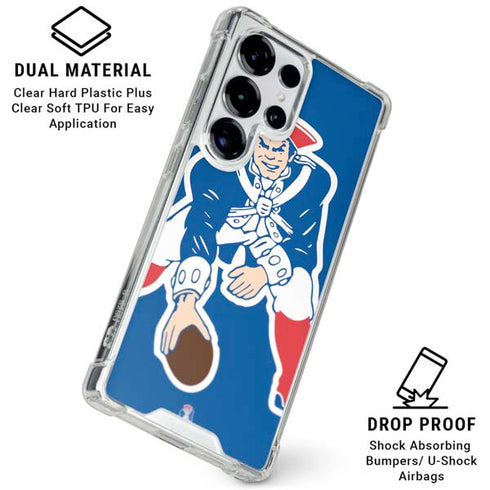 NFL New England Patriots Retro Logo Galaxy S26 Ultra Clear Case